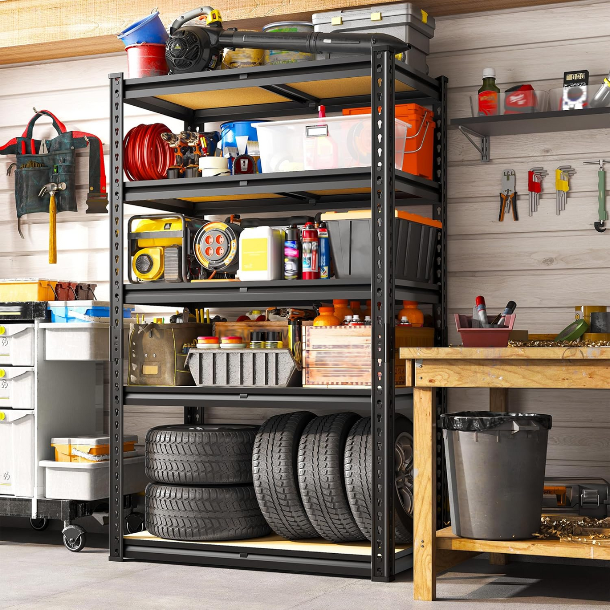 Estante Metálica Ajustável de 5 Níveis (Capacidade de 915 kg) – FlexiRack™